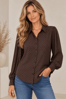 Liv- Blus med glitter - Brun