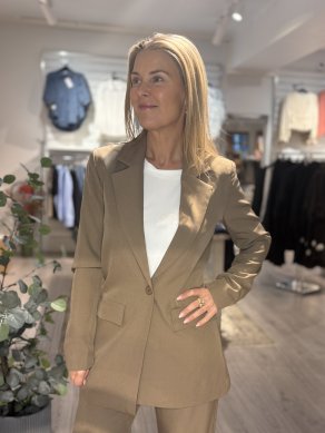 Viksa - Kavaj oversize - Dark sand melange