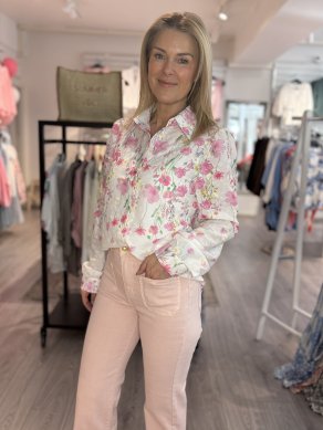 Louise - Bomullsblus med blommor 