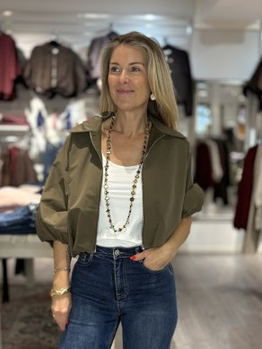 Nelly - Jacka med puffärm - Khaki