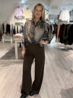 Monica - Blus med mönster - Rosa - Svart