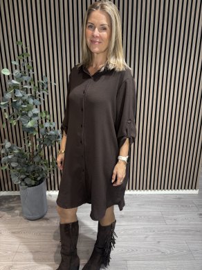 Anette - Långskjorta - Brun - One Size