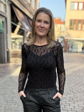 New Gani - Meshtopp med prickar - Svart