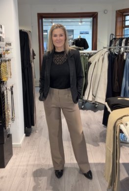 Annika - Stretchbyxa med resår - Taupe