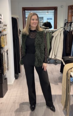 Annika - Stretchbyxa med resår - Svart