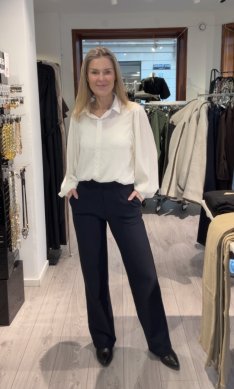 Annika - Stretchbyxa med resår - Marinblå