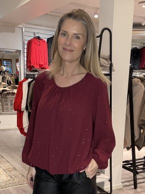 Moa - Topp med glitter - Bordo
