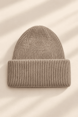 Rut - Stickad mössa - Taupe