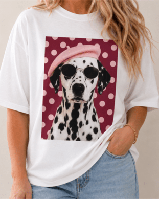 Doggie - T-shirt med dalmatin - Vit