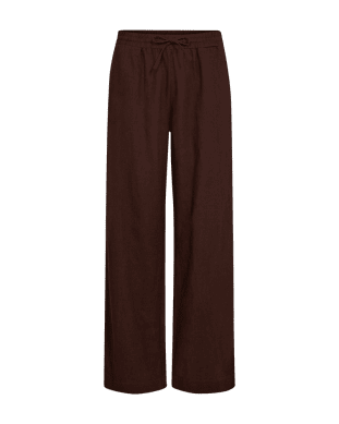 Favoritbyxan Lava - En lång byxa i lin och viskos - Brun