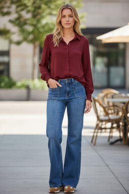 Lina - Blus med smock ärmslut