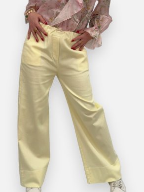 Sleya - Stretchig bomullsbyxa - Gul - One Size