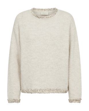 Frida - Stickad tröja med detaljerade avslut - Moonbeam