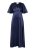 Gisela - V-ringad långklänning - Marinblå