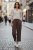 Venny - Prickig blus - Creme / brun