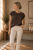 Low - Enfärgad t-shirt - Brun
