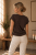 Low - Enfärgad t-shirt - Brun