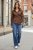 Samantha - Skjorta med knyt - Brun - One Size