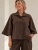 Aka - Poncho med knappar - Beige - Brun