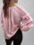 Raya - Blus med draperad ärm - Rosa - One Size