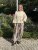Kamilla - Plisserad kjol med print - Khaki - One Size
