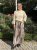 Kamilla - Plisserad kjol med print - Khaki - One Size