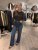 Jenna - Raka jeans med blingknapp- Mellan Denim