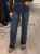 Jenna - Raka jeans med blingknapp- Mellan Denim