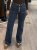 Dana - Jeans wideleg med guldknappar 