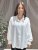Lina - Blus med smock i ärmslut - Vit - One Size