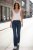 Joline - Vida jeans med fickdetaljer- Mörk denim