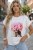 T-shirt med volangärm rosa