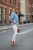Bohemisk bomullsblus med brodyr - Ljus denim