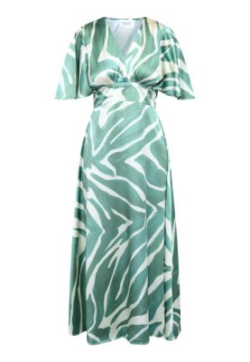 Zoom bild av Gisela - Mönstrad långklänning - Grön