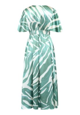 Zoom bild av Gisela - Mönstrad långklänning - Grön