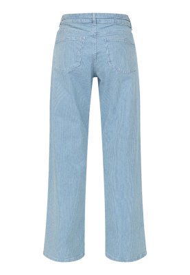 Zoom bild av Randiga jeans med bälte - Blå / Vit