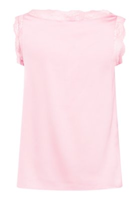 Zoom bild av Vara - Enfärgat linne med spets - Rosa
