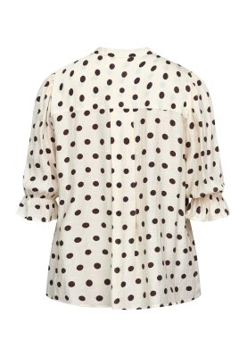Zoom bild av Venny - Prickig blus - Creme / brun