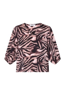 Zoom bild av Ventia- Rosa blus med zebramönster 