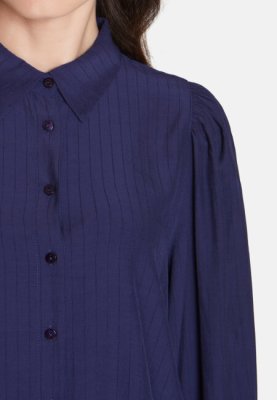 Zoom bild av Viada - Blus med tunna ränder - Marinblå