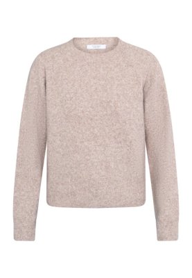 Zoom bild av Zana - Stickad tröja med rund hals - Sand melange