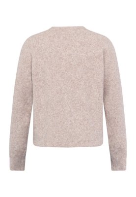 Zoom bild av Zana - Stickad tröja med rund hals - Sand melange