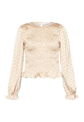 Zoom bild av Nix - Prickig topp med smock - Champagne