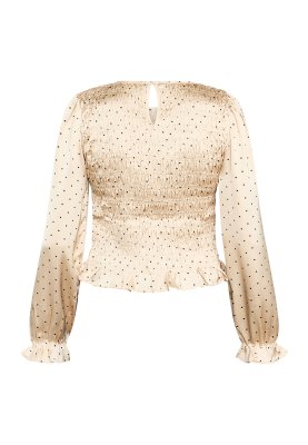Zoom bild av Nix - Prickig topp med smock - Champagne