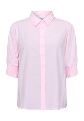 Zoom bild av Isola - Kortärmad skjorta med tunna ränder - Rosa