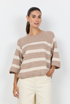 Zoom bild av Orlean stripe - Randig pullover - Beige
