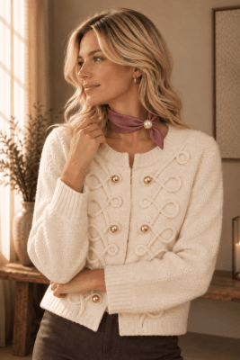 Zoom bild av Joanna - Scarves med magnetclip- Rosa