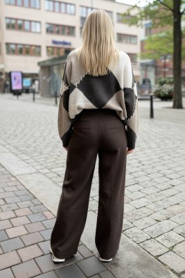 Zoom bild av Cece - Stickad oversized tröja - Brun - One Size ​​