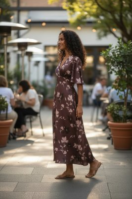 Zoom bild av Gisela - Mönstrad långklänning 