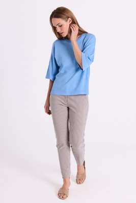 Zoom bild av Conny - Tröja med kort ärm - Ljusblå